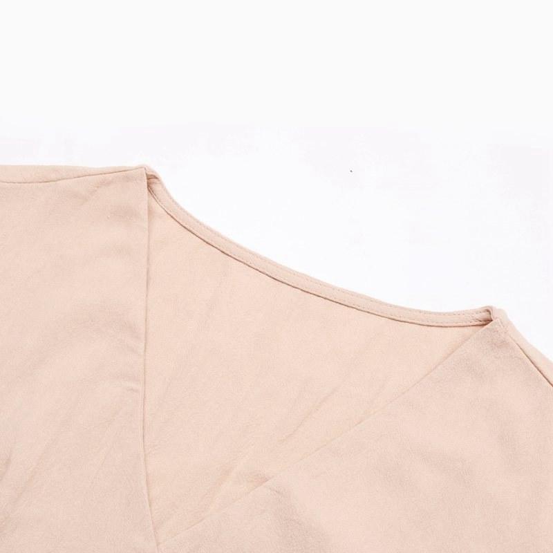 Šaty Halter Sling Chic All Match Slim Jednobarevné Bavlněné Povlečení Elegantní šaty S-XXL