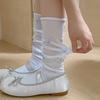 Women's Stockings High Quality Modern New Simple Cute Japanese Style Long Women Socks Mesh Bow Sweet Knee High Socks Thin White
