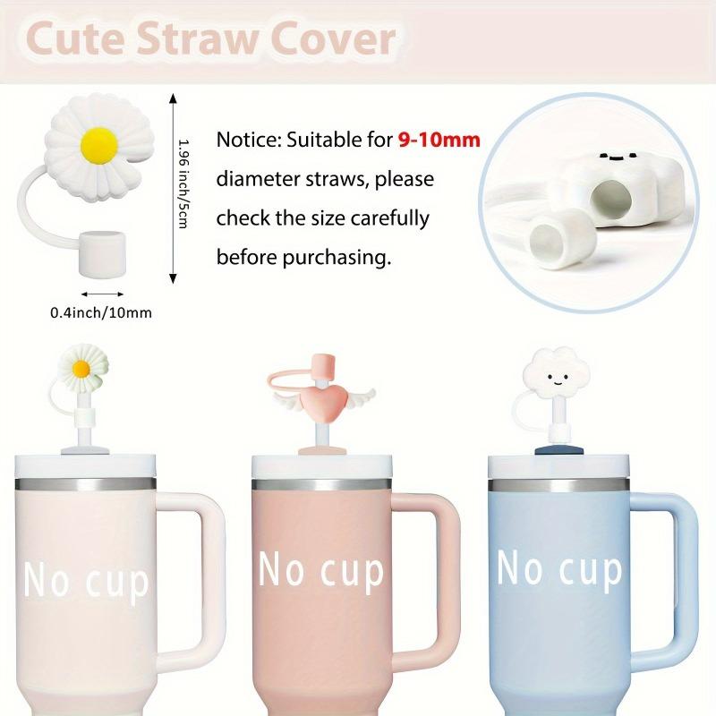9PCS Purple Flower Rainbow Cloud Straw Caps Leak-Proof Plug Reusable Silicone Cup Covers for 40oz & 30oz Stanley Cup Accessories