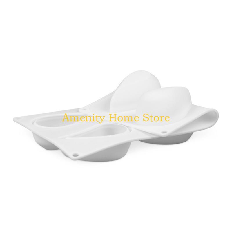 F26C 6 Cavities Silicone Moulds Cake Molds Baking Fondant Moulds Heart Shaped Chocolate Mold Clay Moulds DIY Decorating Tools