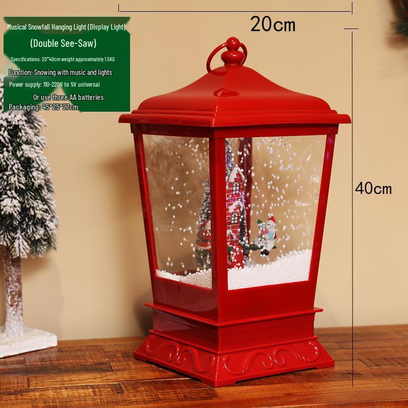European Snowfall Music Lamp: Christmas Gift & Ornament for Living Room or Mall Display