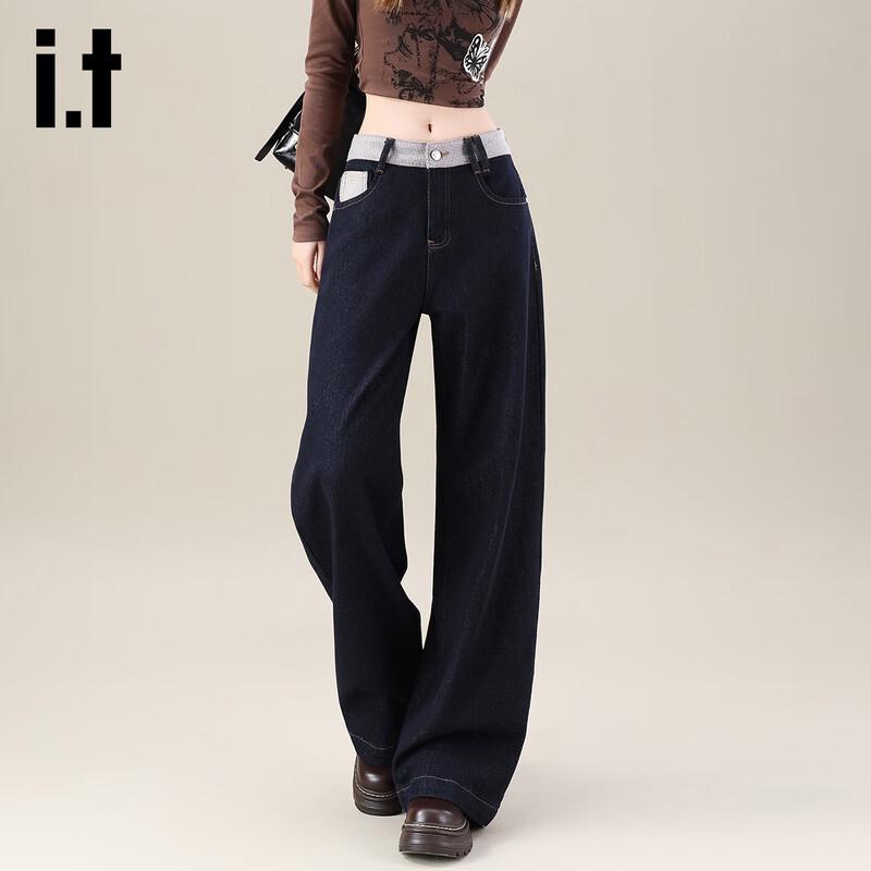 Izzue IT Women s Loose Fit Colorblock Straight Jeans XL