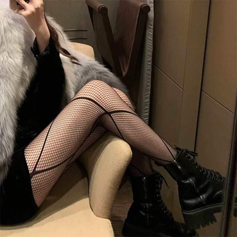 16 Styles Hollowed Out Lace Mesh Stockings Bottomed Pantyhose High Waist Tights Fishnet Stocking Lolita Style For Women