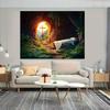 2D Christian Resurrection Backdrop, Empty Tomb with Cross Photography Background
