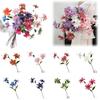 3-headed Lilies Artifiical Flower Branch 86cm Height with Green Leaves Simulation Flower Flexible Stems Lily Fake Flower