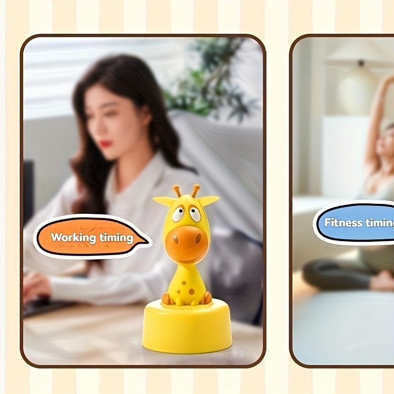 Colorful Giraffe Kitchen Timer,Rotating Desk Clock with Playful Cartoon Design, Ideal Birthday Gift, Plastic Material, No Electricity Needed