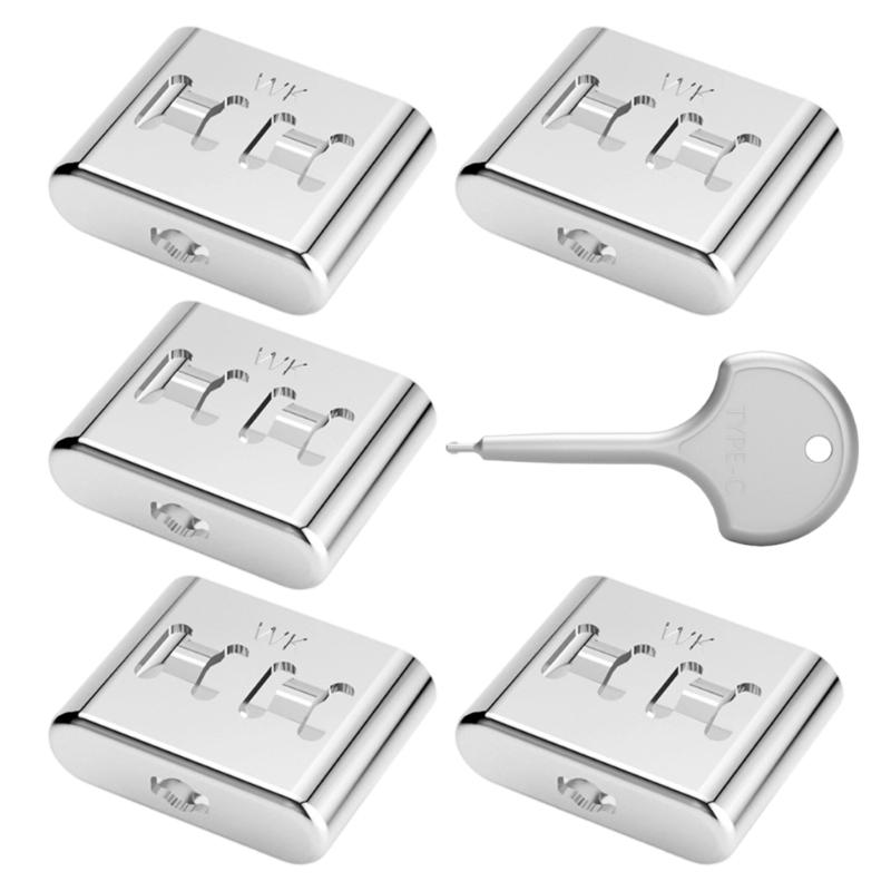 AntiTheft Type C Port Lock USB C port Blockers Data Protections with Detachable Seal Key Corrosion Resistant Metal Design