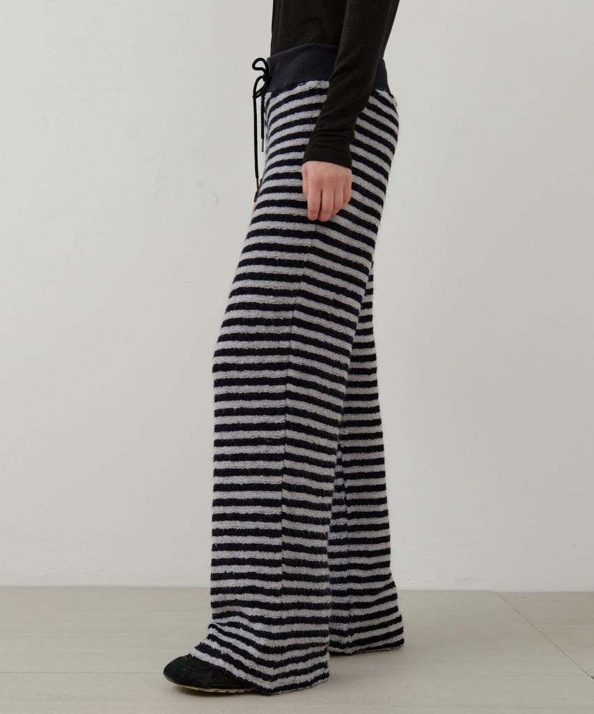 Wednesday Oasis For Woman Fuzzy Boucle Stripe Wide Pants_Gray(W25-Pt36)