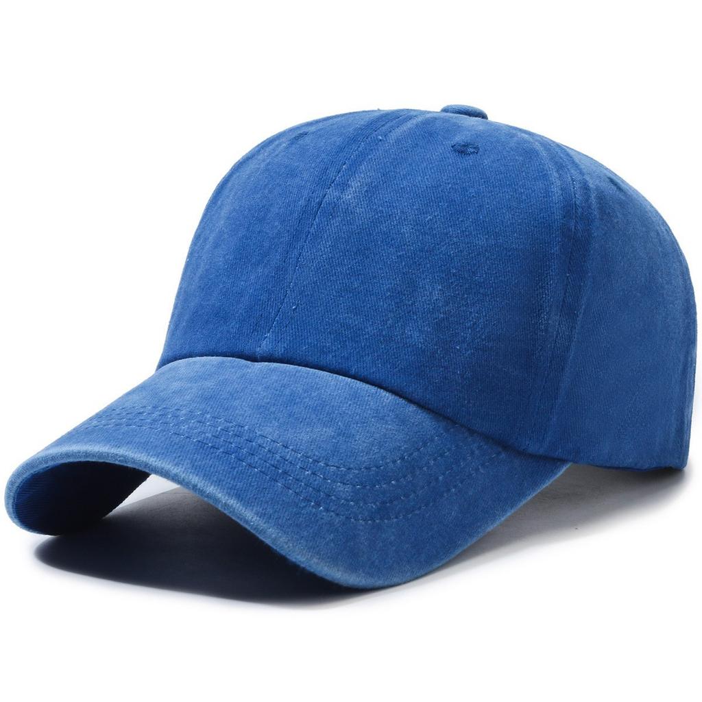 Processed Pure Color Washed Baseball Cap for Men and Women, Same Style Fashioneasiest for Match Small Single Processing Large Head Circumference