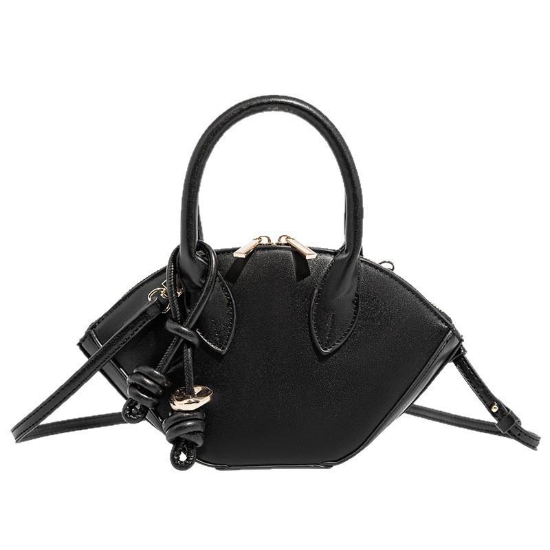 

Women s Bag New Fashionable One-shoulder Cross-section Retro Double-handle Metal Beaded Details City чёрный