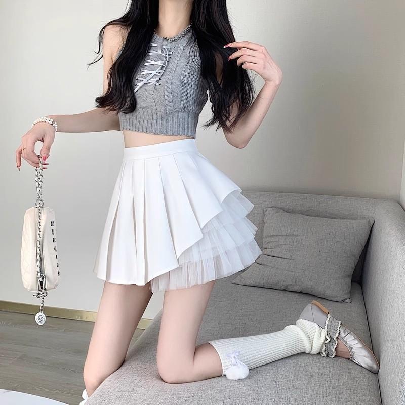 

Slimming Puff Skirt A-line Mini Casual All-match Versatile Skirt for Women Summer Plus Size Pleated Skirt High-waisted Skirt Bubble Skirt S