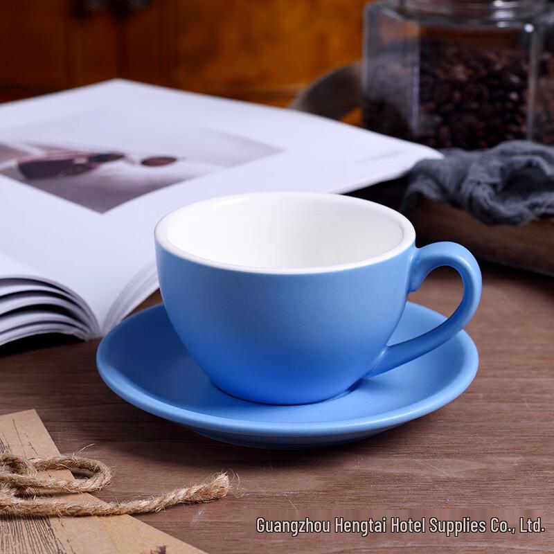 Shangqi Creative Latte Art Ceramic Coffee Cup & Saucer Set