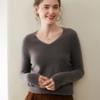 Women's V-neck Cashmere Knit Sweater - Versatile Autumn/Winter Warm Base Layer