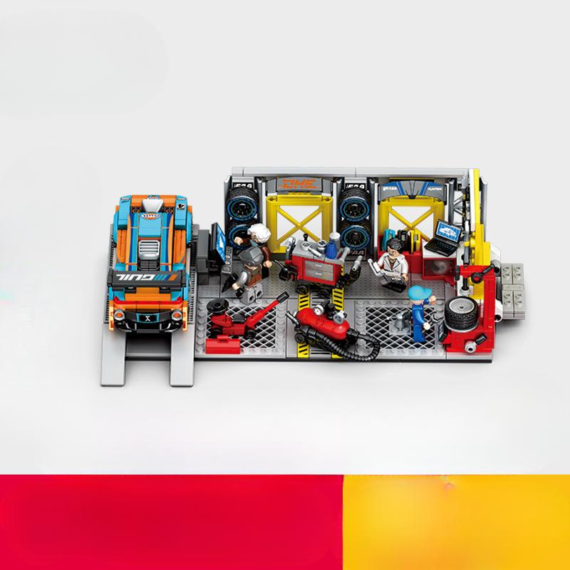 

Строительный блок гоночный автомобиль модификация сцена истребитель производственная линия сцена совместима с мальчиками сборка развивающие игрушки 29.5*16.6*9.6cm