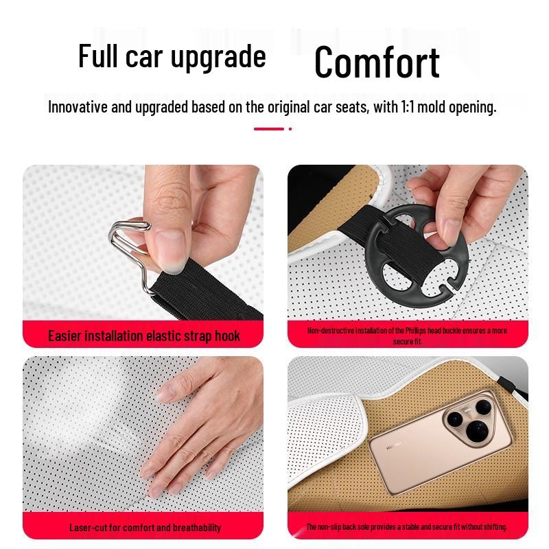 Tesla Model Y Seat Protector Cushion - Nappa Leather, Breathable & Ventilated