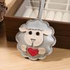 Trendy PU Leather Sheep Keychain Lightweight Soft Lamb Keyring Cartoon Animal Round Heart Bag Charm Coworker