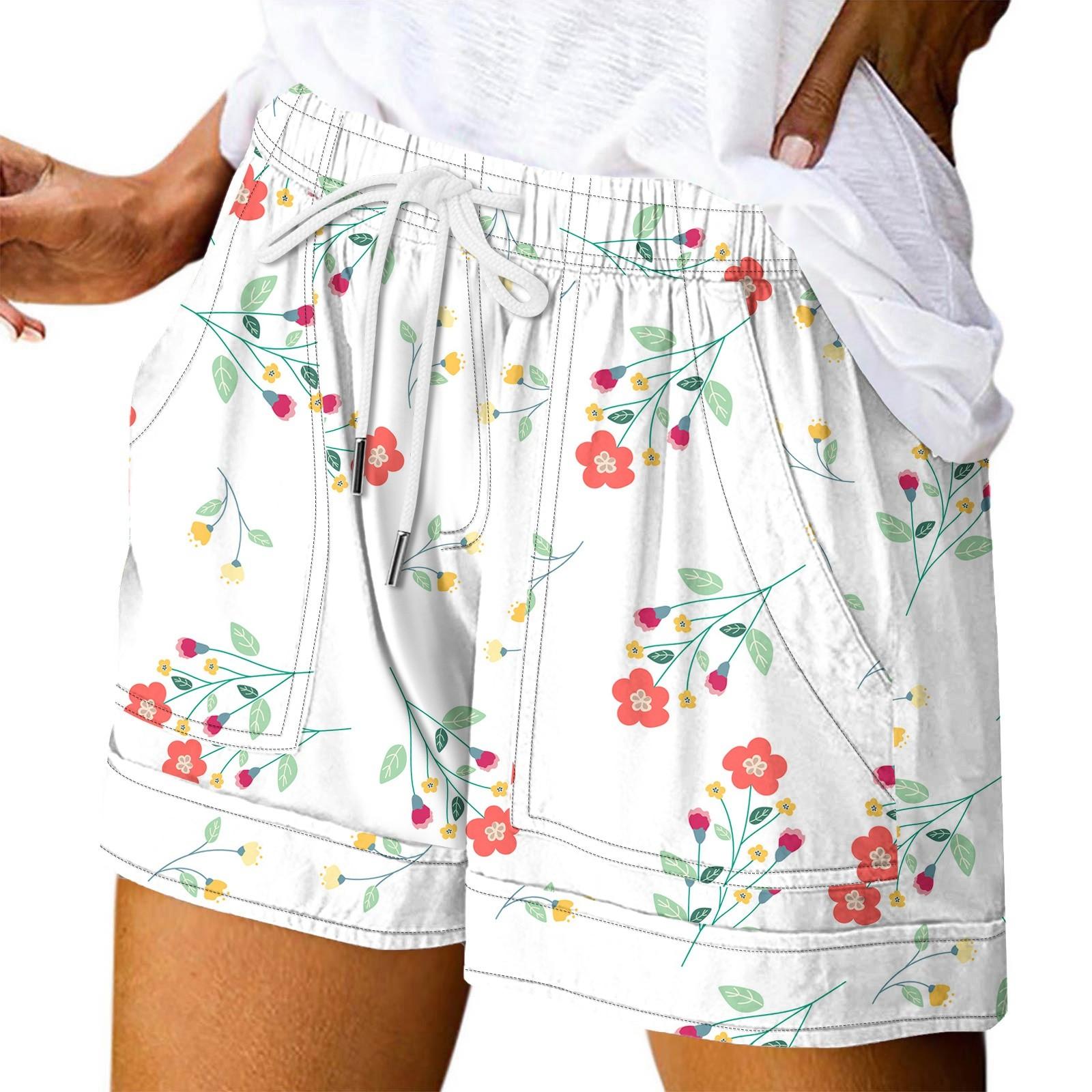 

Женские повседневные летние эластичные пляжные шорты с принтом повседневные шорты M