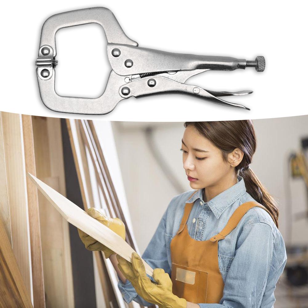 6.5 Inch Locking C Clamps with Swivel Pads Locking Clamp Pliers Table and Tool Vise Grip DIY Woodworking Welding Cabinetry