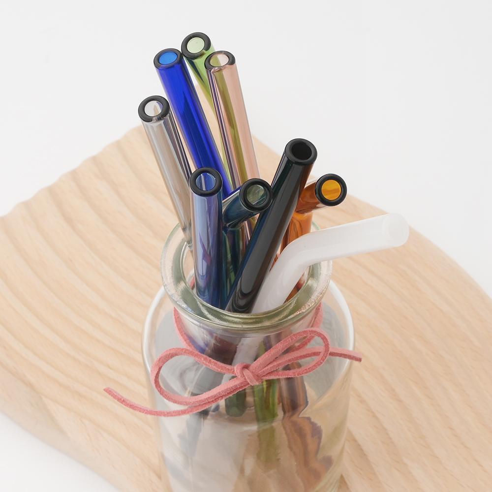 Reusable Drinking Glass Straw High Borosilicate Glass Straw Wide 8mm Eco Friendly Straw for Cocktail Smoothie Milkshake Dinkware
