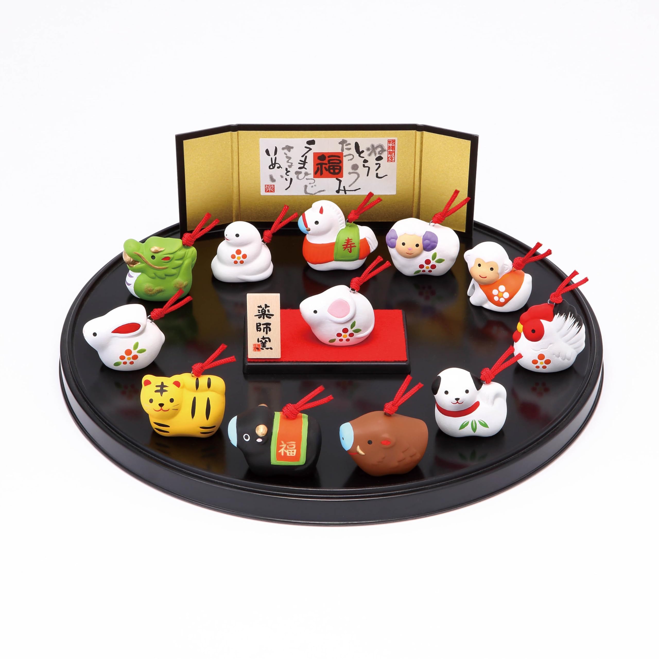 

Yakushi Kiln - Colored lucky charm and longevity ornament (clay bell) 93