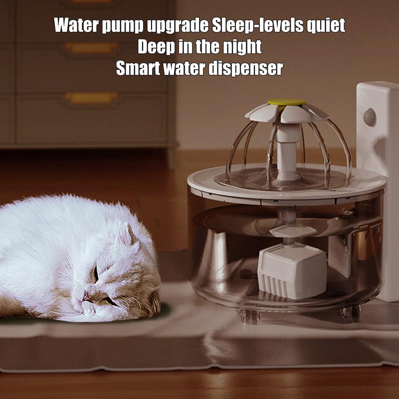 Cordless Cat Water Fountain Cat Fountains For Drinking 53Oz/1.5L Water Feeder Quiet Large Capacity With Motion Sensor For Indoor