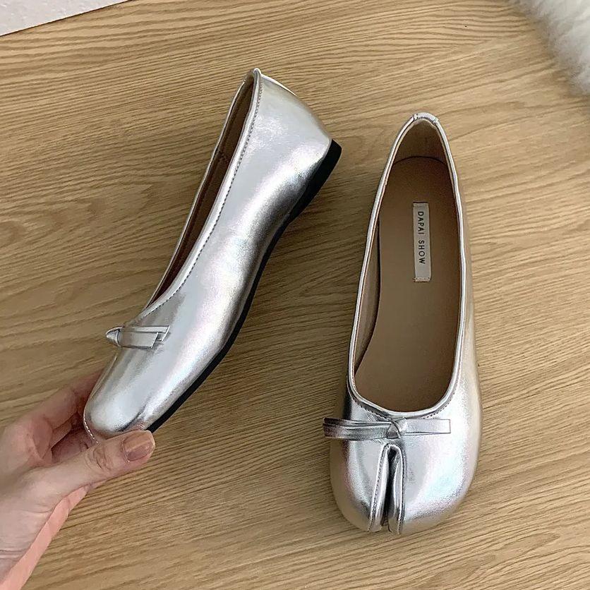 Fashion IPPEUM Women Tabis Shoes Red Split Toe Ballet Flats  2024 New Mary Janes Ballerinas Zapatos Mujer