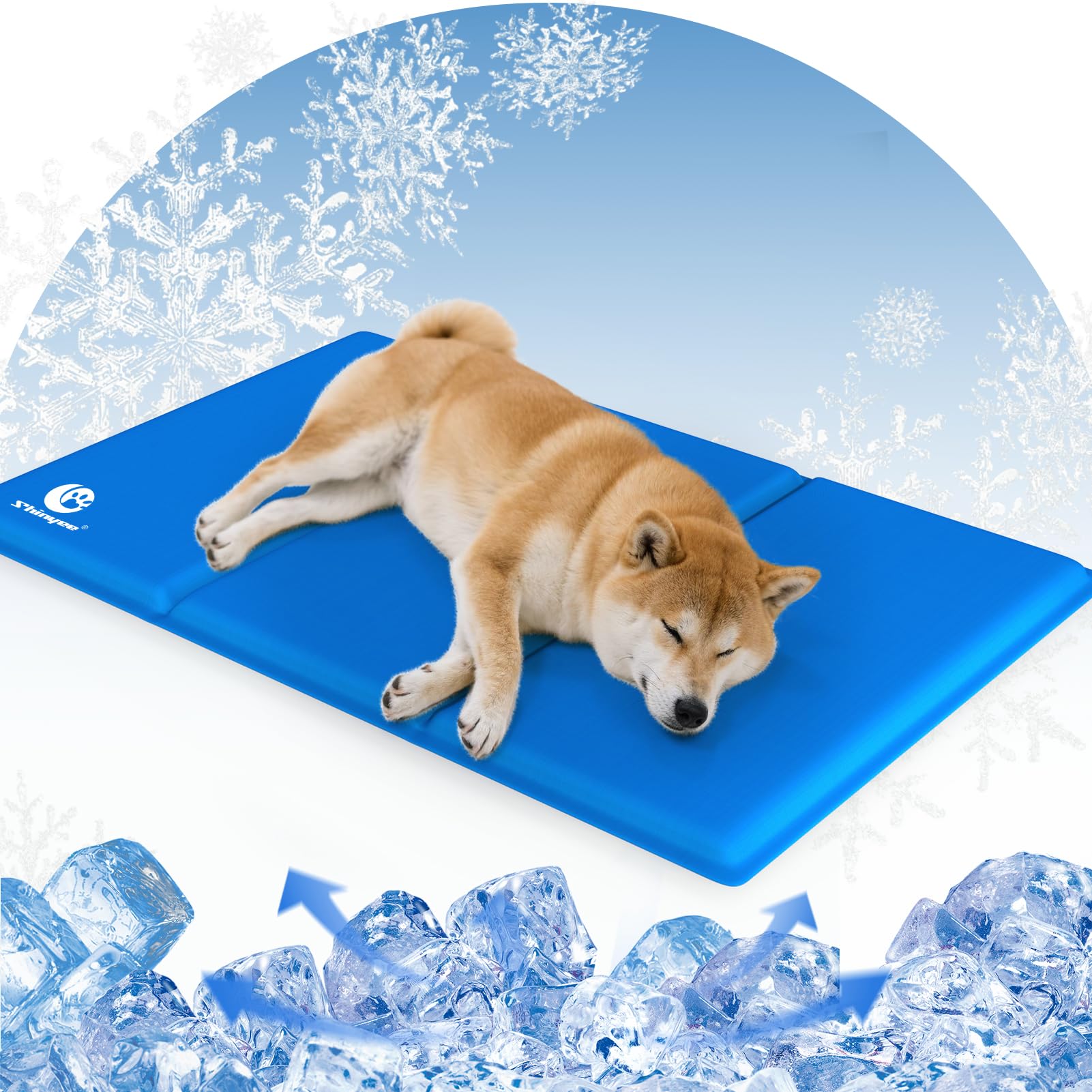 

Охлаждающий коврик для домашних животных для собак и кошек от Pet Cool Mat для охлаждающий гелевый коврик для кошек и охлаждающая простыня для жары теплового удара для собак 90x50 см синий