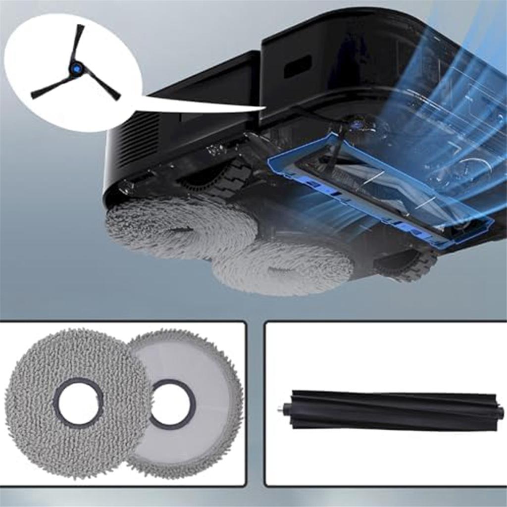 Juego de accesorios compatible para Ecovacs Deebot X2 Omni Piezas de repuesto Cepillo principal, Cepillos laterales, Filtros, Mopas, Bolsas para el polvo