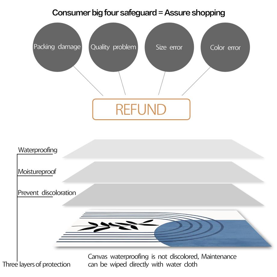 Mountain Sun Lines Rainbow Leaves Geometry Wall Art Canvas Painting Abstract Posters Prints Pictures For Living Room Home Decor