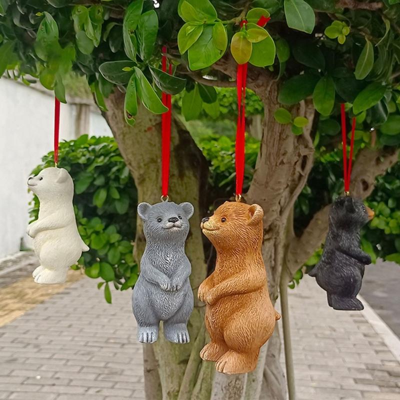 Lovely Bear Suspended Decoration For Deck Porch Environmental Friendly Rosin Handbuilt Decoration