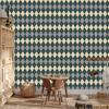 Autumn Plaid Wallpaper Turquoise and Gray for Living Room and Bedroom 50x1000