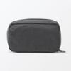 MUJI Wrinkle Nylon Dark Size 15 X 9 X 84473920 Wide-Opening Pouch, Gray, M, Approx. 4.5 Cm,