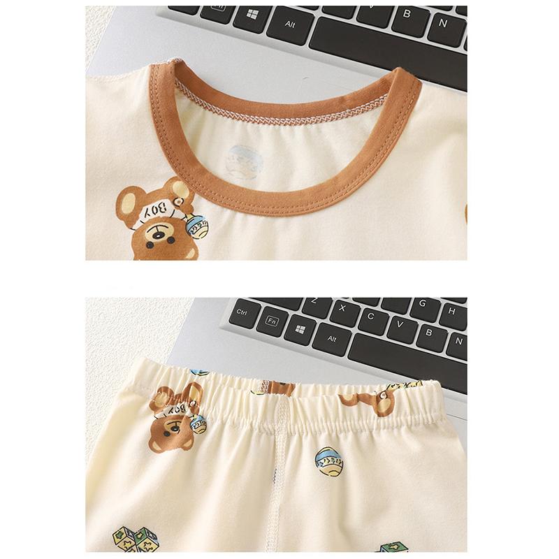 Kinder Baumwolle Langarm Pyjama Set Thermounterwäsche Weiche Bequeme Nachtwäsche Homewear A Klasse Sicherheit Kinder Loungewear