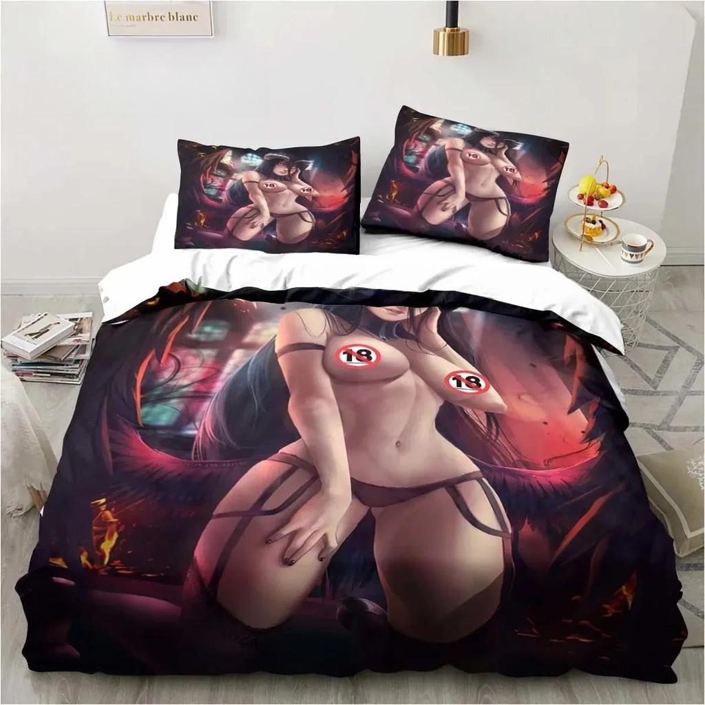 Albedo Overload 3D Print Bedding Set Single Twin Full Queen King Size Bed Set Adult Kid Bedroom Hentai Anime Girl Bedding Gift
