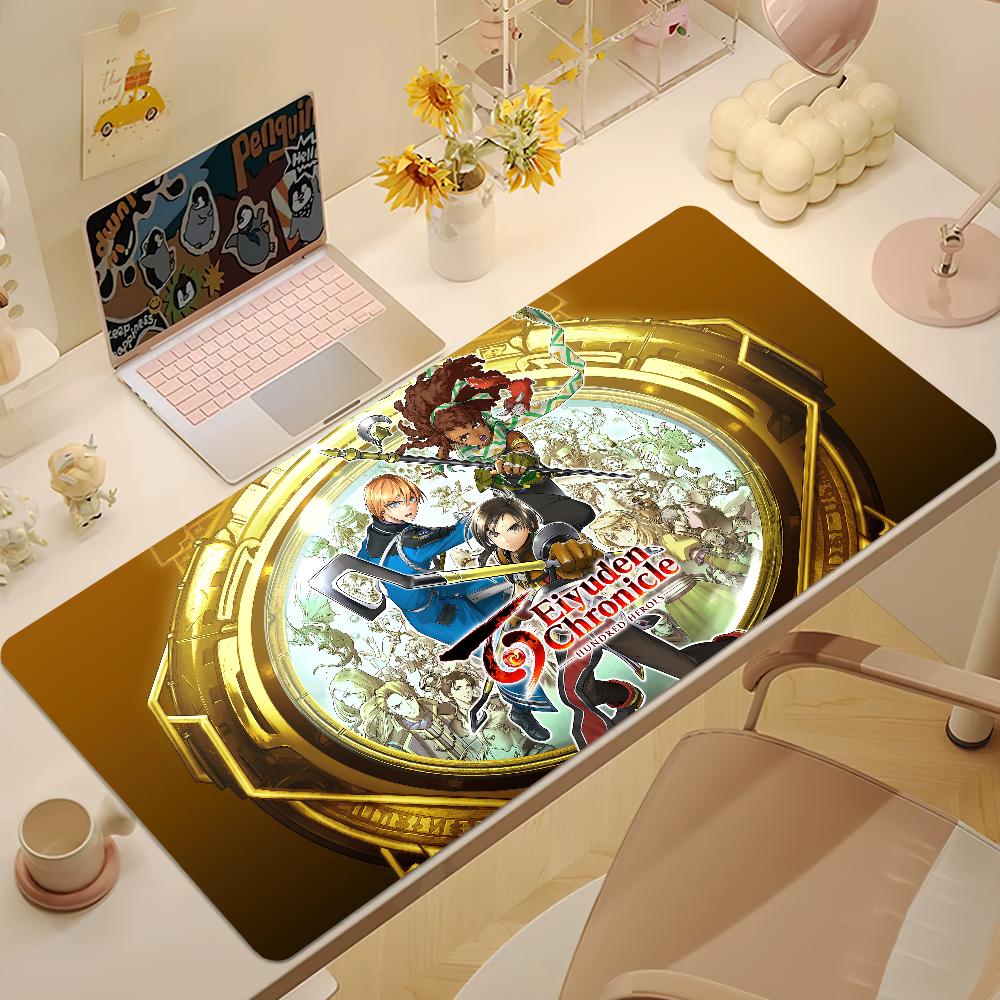 Hot Game Eiyuden Chronicle Hundred Heroes For PC Large MousePads Desk Gaming Mouse Pad Stitched Edges Base Extended 400x900x2mm