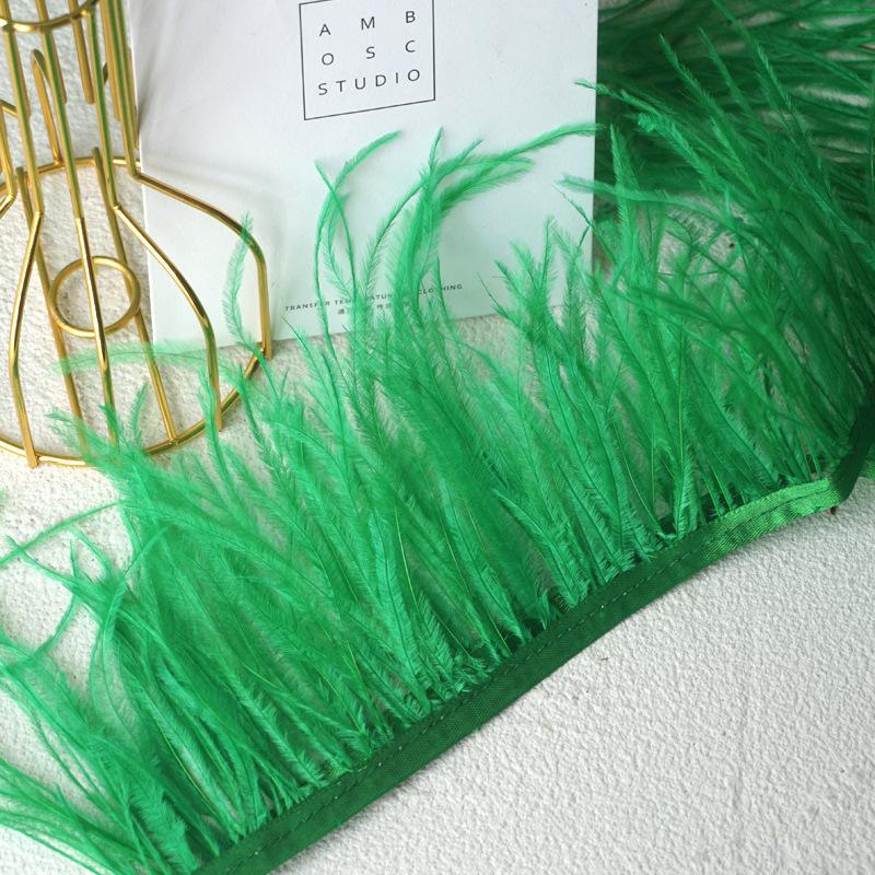 Decorative Feather Cloth Strip 10-15Cm Ostrich Hair Cloth Edge Dress Cuffs Latin Dance Skirt Diy Clothing Accessories