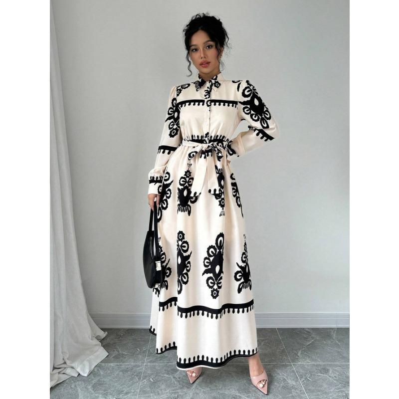 Langärmliges A-Linien-Kleid für Damen