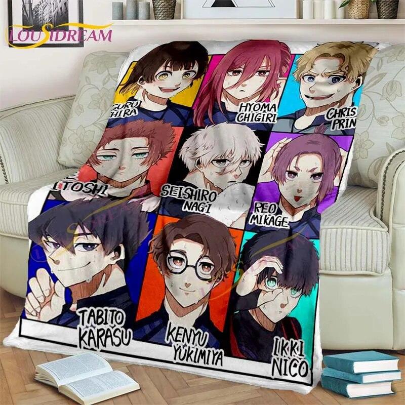 Anime Blue Lock Blanket 3D Cartoon Flannel Blanket Chigiri Hyoma Isagi Yoichi Blanket for Bed Sofa Child Adult Blanket Boy Gifts