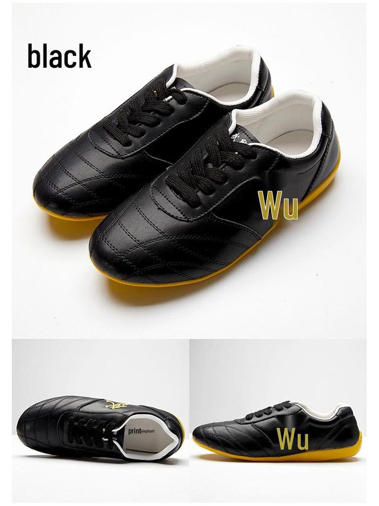 Unisex Breathable Cowhide Tai Chi Training Shoes with Beef Tendon Sole