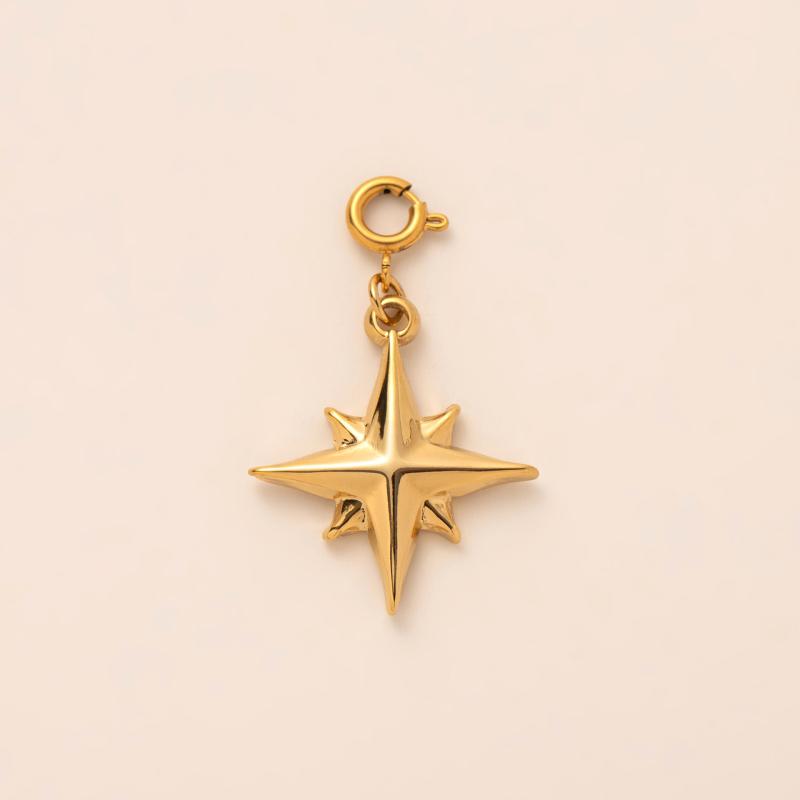 

Персонализированное нижнее белье Октагональная звезда Подвеска Нержавеющая сталь Золотой Шарм Для DIY Ожерелий Браслетов Аксессуары