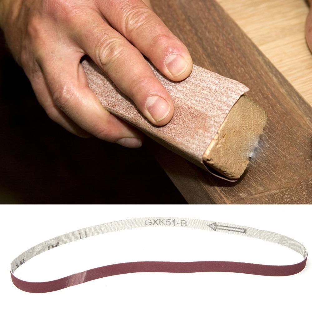 10pcs 3/8 X 21 Inch Sanding Belt 533 X 9mm Abrasive Band Strap Sandpaper Belt  For Belt Sander