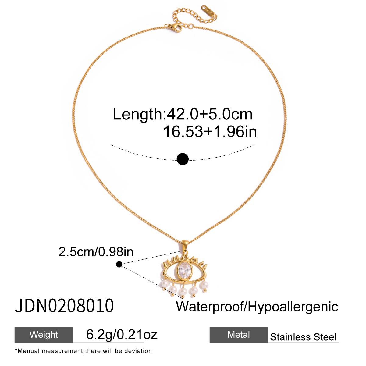 Zircon Devil s Eye Tassel Titanium Steel Necklace Stainless Steel Non-Fading Clavicle Chain