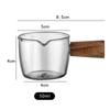 Mini Glass Milk Cup Small Coffee Cup Milk Pitcher Creamer Jug Wood Handle Espresso Shot Glass Kitchen Sauce Cup Gravy Boat