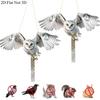 2D Flat Bird Repel Owl Scarecrow with Bells Bird Repeller Fake Bird Scare Device Outdoor