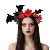Bat And Flower Punk Theme Headpiece Soft Elastic Hairhoop Hair Accessories For Halloween Costume Event Gathering