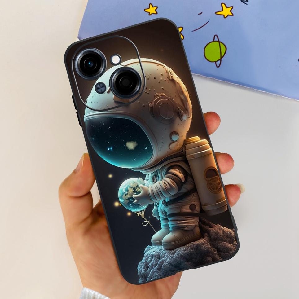 For Tecno Spark GO 1 / Spark GO 2025 / Pop 9 Phone Cover Case Cool Cartoon Dragon Space Man Cute Cat Funda Soft Black Silicone