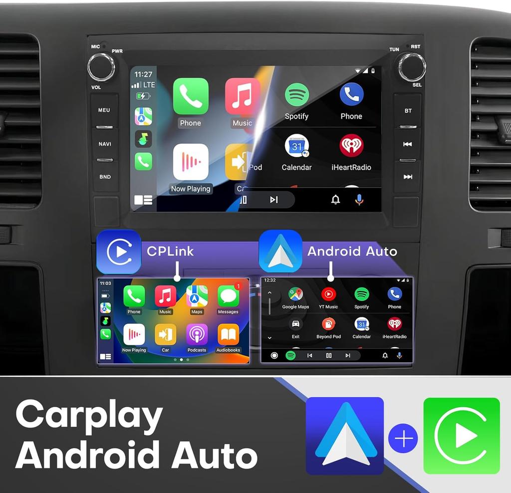 4Core 64GB Car Radio for GMC Acadia 2007-2012, Android Auto, CarPlay, 7' Touchscreen GPS with Backup Camera