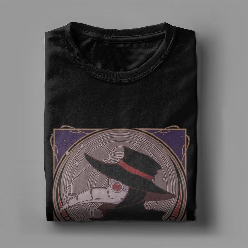 Tričko s tarotovou kartou Morový lékař Pánské Módní Bavlněná Trička Kulatý Výstřih Krátký Rukáv Trička Velká Velikost Oblečení