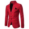 Costume Smoking Blazer Homme Manches Longues Col Montant 3 Boutons Poche Veste Manteau Slim