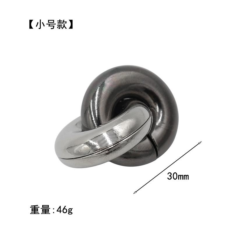 Puzzle Zinc Alloy Intelligence Unlocking Ring Unlocking Set, Nine-Link Educational Toy, Kong Ming Luban Lock Mechanism Box